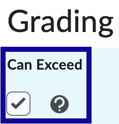 Grading options with Can Exceed selected.