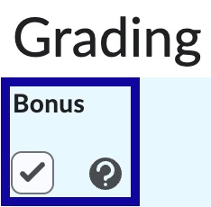 Grading options with Bonus selected.