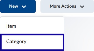 New Menu with option category selected.