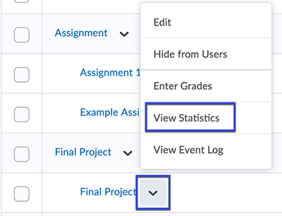 View Statistics.