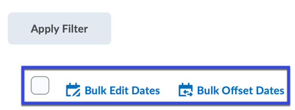 Bulk edit dates or bulk offset dates highlighted