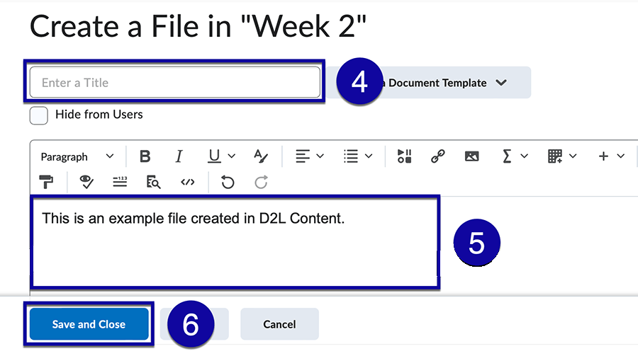 Create a file screen