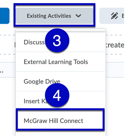 Existing module dropdown list