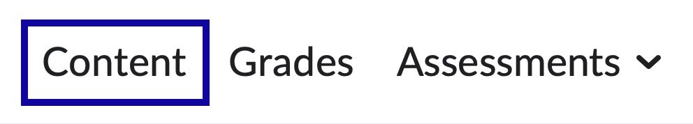 Select Content from the course navigation bar