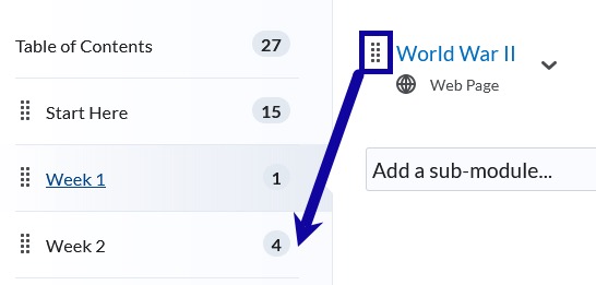 Select the module to move