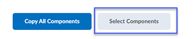 To select specific items within a course, select the Select Components button.