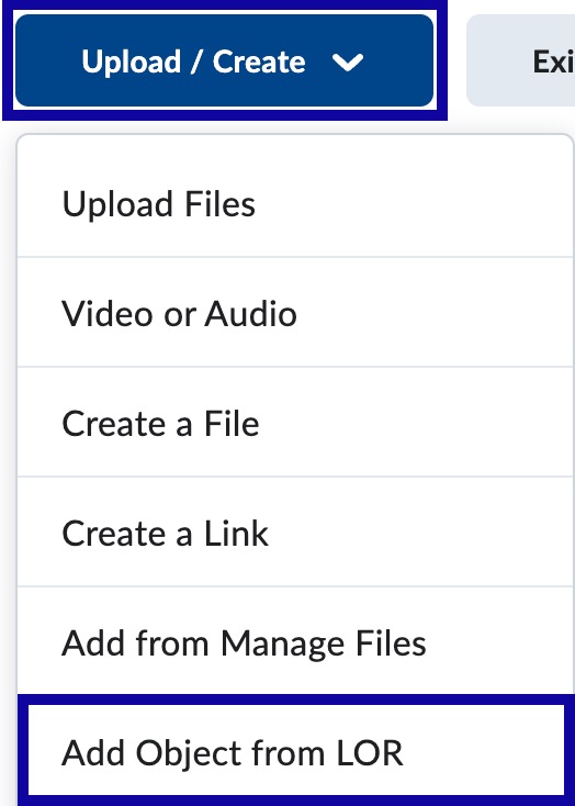 Select Add Object from LOR.
