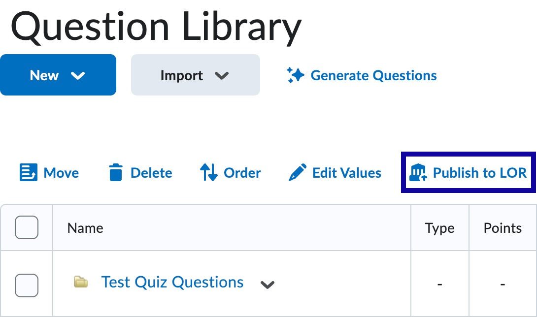Select publish questions