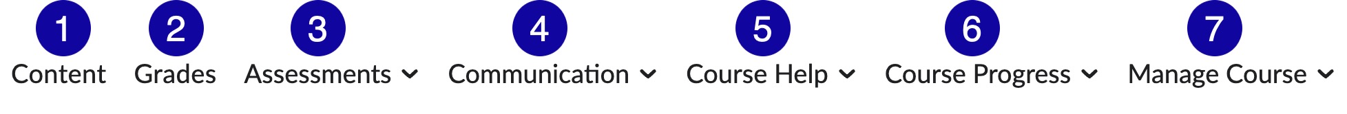 Default Nav Bar on the Course Home Page.