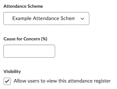 Select an Attendance Scheme.