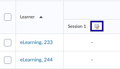 Screenshot of the Enter Attendance Icon.
