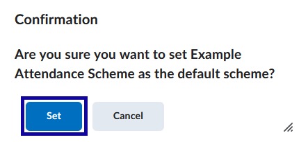 Confirmation and Set button highlighted.