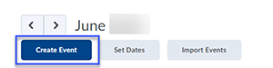 Select Create Event to enter new event details.