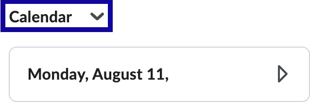 Screenshot highlighting the location of the Calendar.