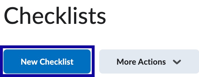 New Checklist button location highlighted.
