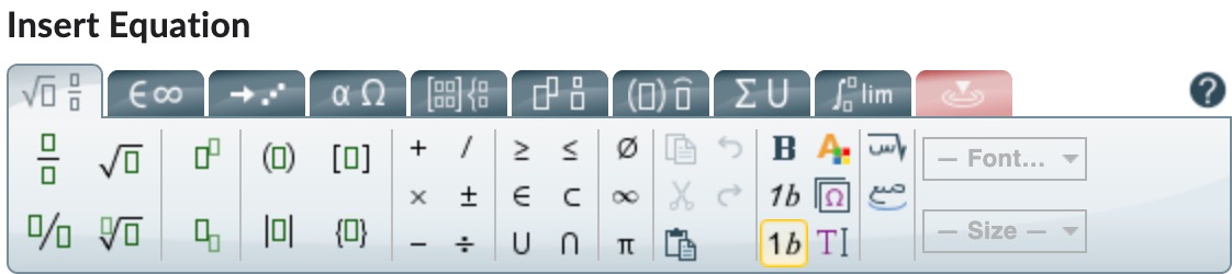 Graphical equation editor options in D2L