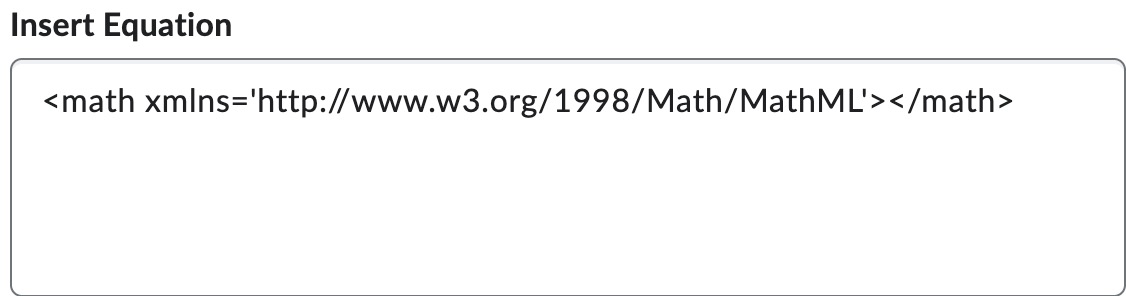 MathML equation editor options in D2L