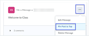 Activity Feed pin post to top.