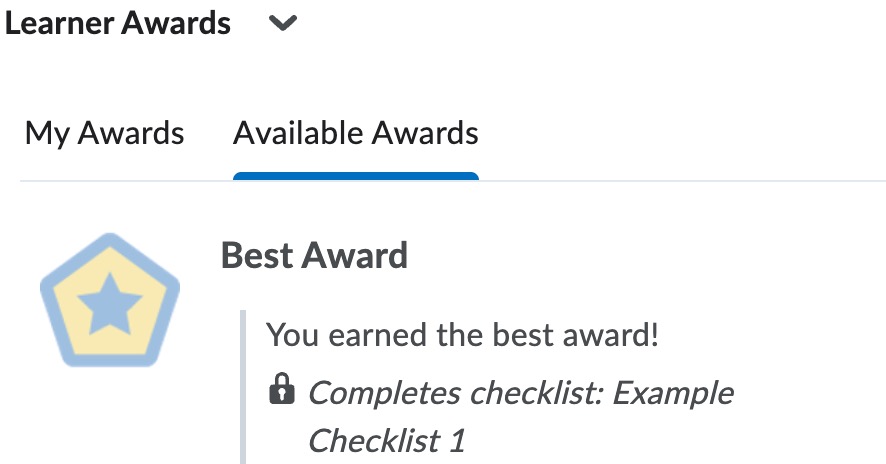 Learner Awards Widget