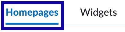 Select the Homepages tab.