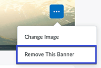 More options menu activated with Remove This Banner highlighted.