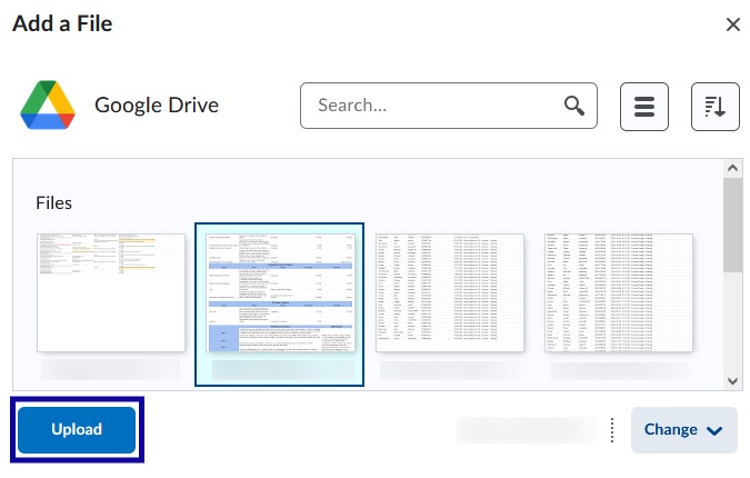 Google drive file highlighted