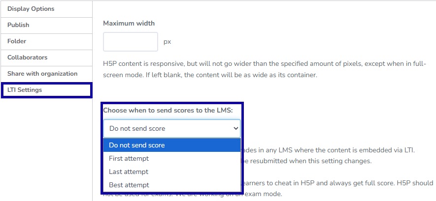 LTI Settings