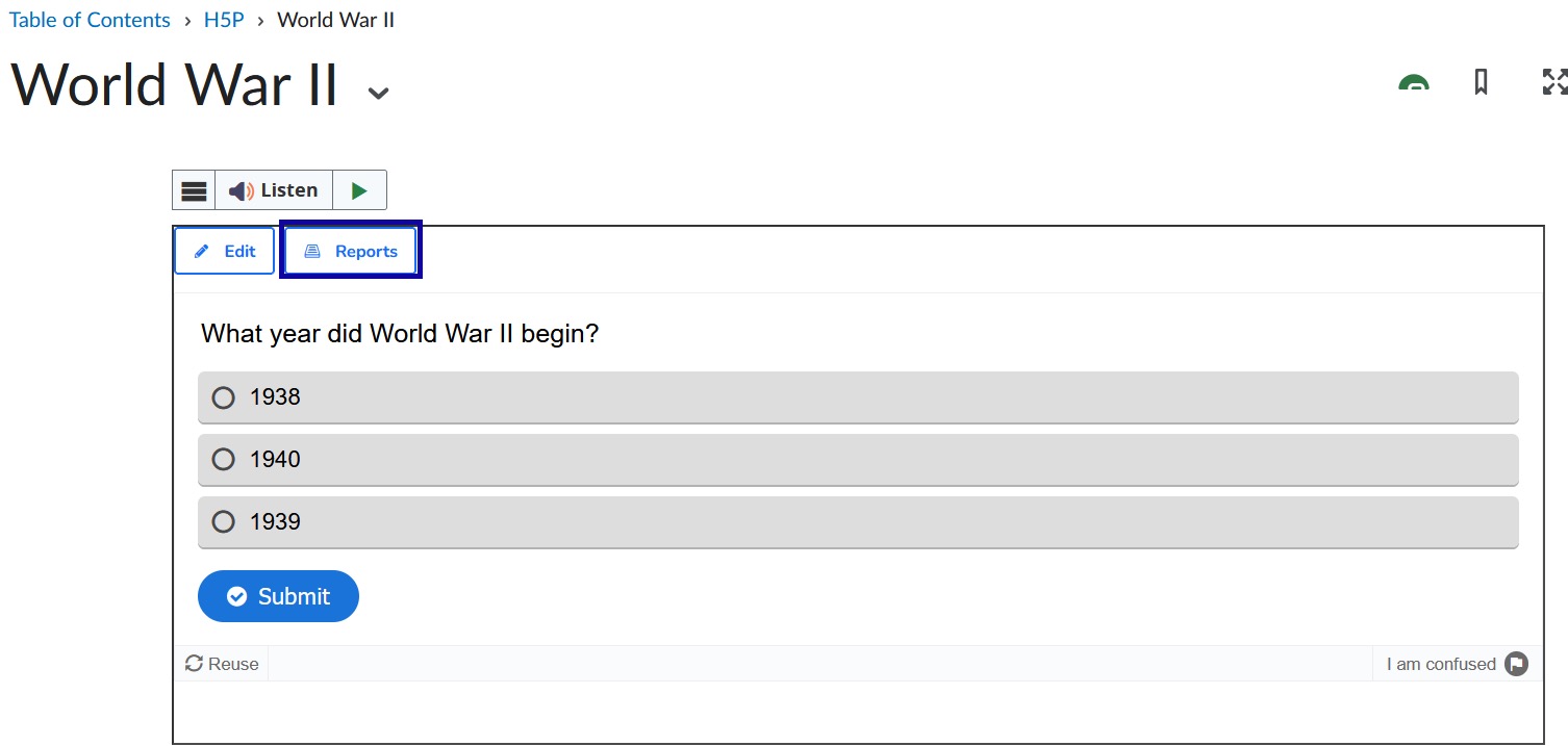 Report button highlighted