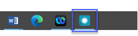 From your computers task bar, select the Kaltura icon to bring the Kaltura Capture recorder to the front.