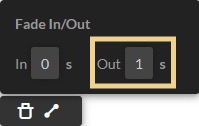 Add the number of seconds for the fade out.