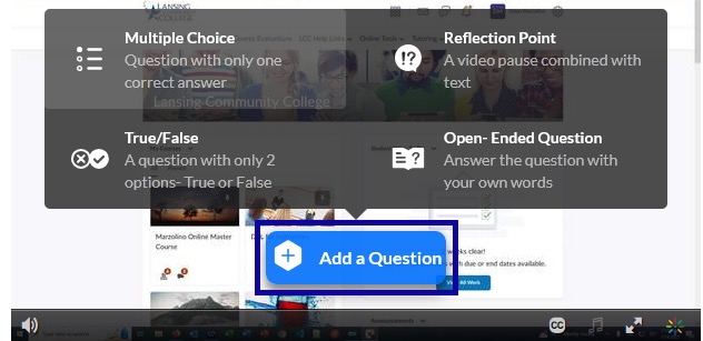 Select Add a Quesiton.