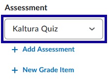 Select from existing quizzes or add a new one.