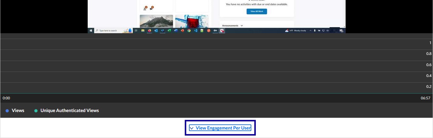 View engagement per user highlighted