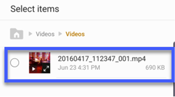 Select the video that you wish to upload.