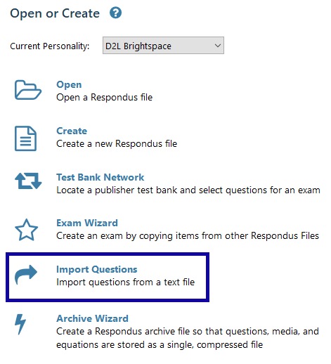 Import Questions example