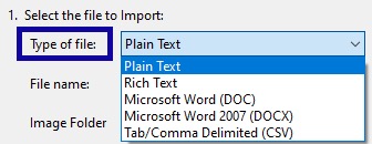 Type of file example
