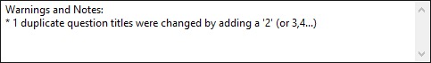 Duplicate Question Title Warning Message example