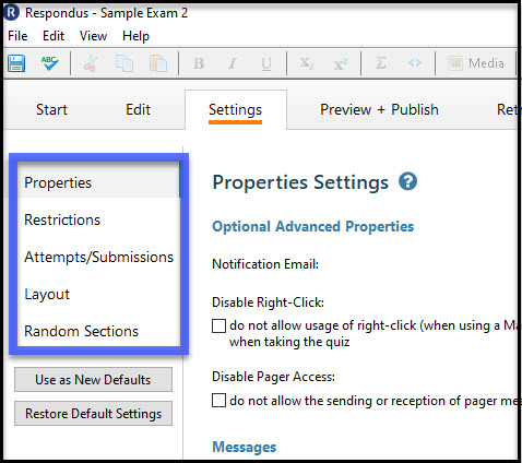 Optional properties example