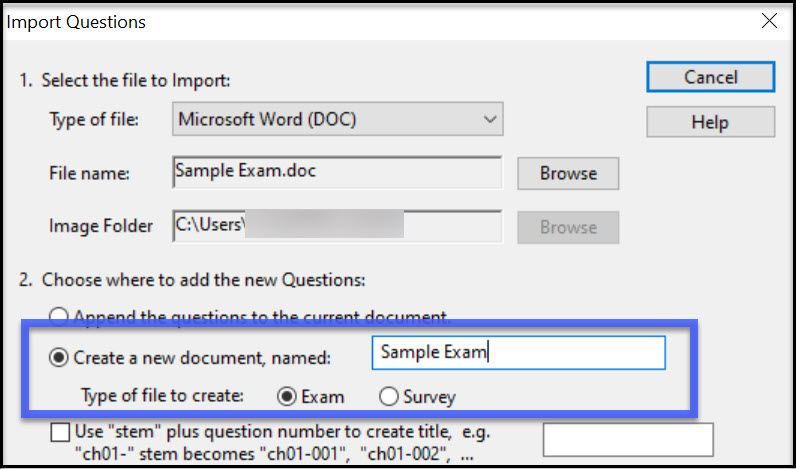 Create a new document example