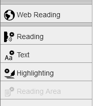 Select either voice, text or highlighting settings.