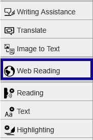 Select Web reading from the menu options.