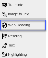 Select Web reading from the menu options.