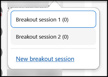 Breakout Session from the list example