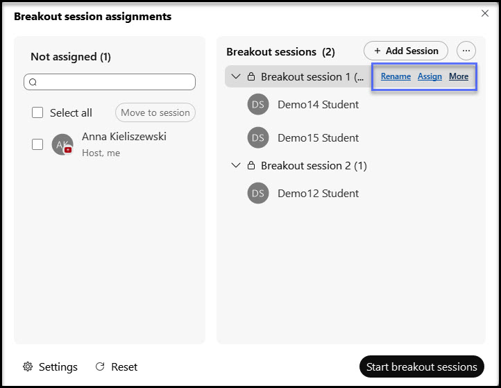 RENAME a Breakout Session example