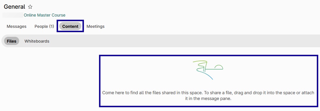 Content button highlighted