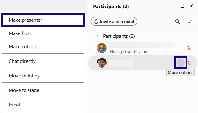 Change Role To Presenter example