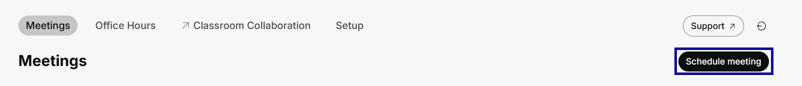 Schedule meeting button highlighted