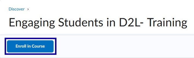 Select Enroll in Course.