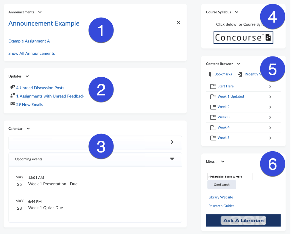 Course widget example