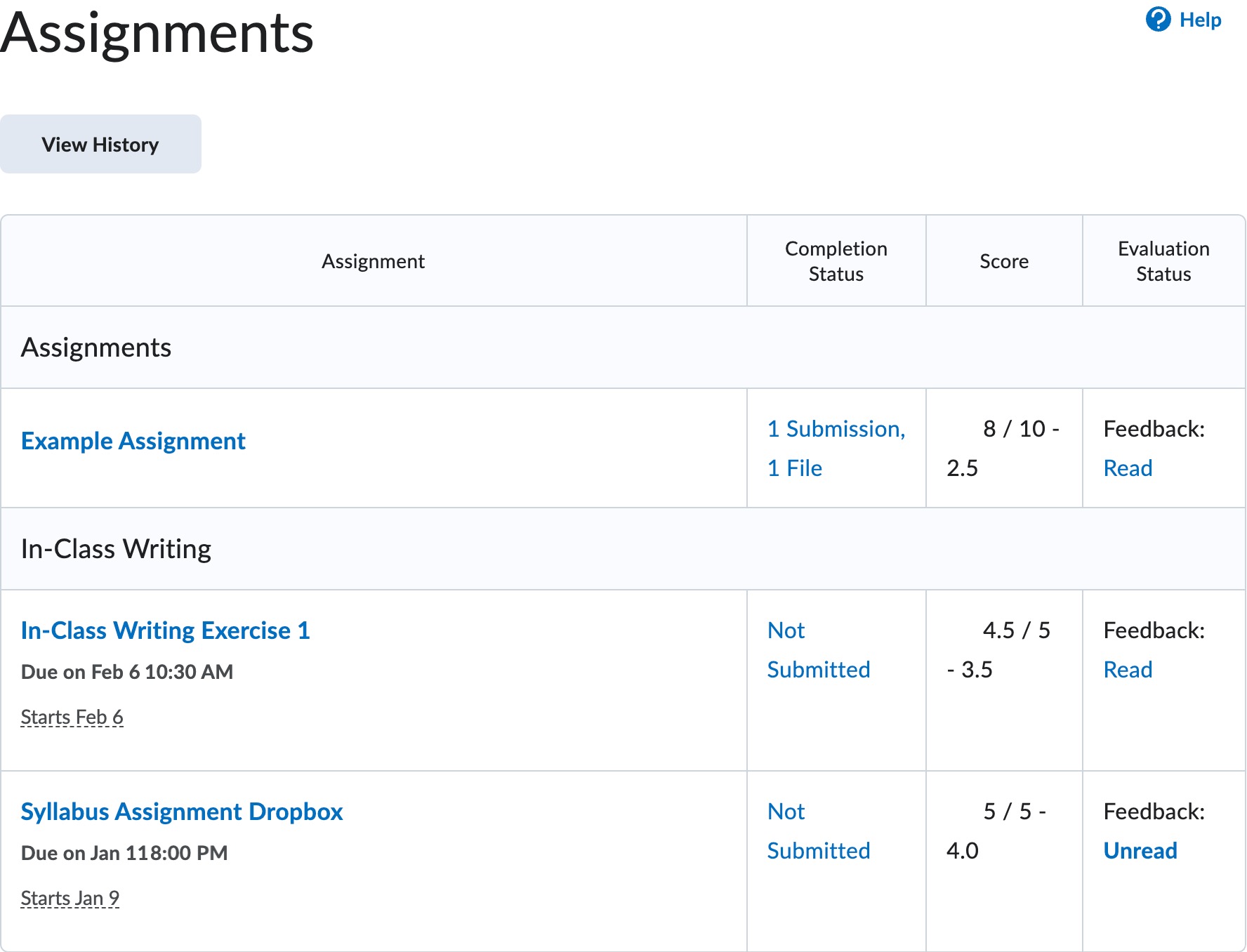 Assignment List Desktop